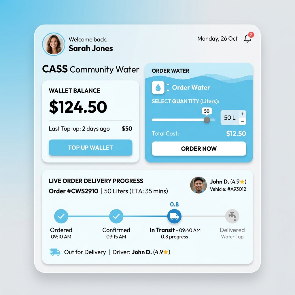CASS Resident Mobile App with offline queue support and instant water ordering